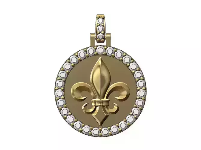 Lys flower diamond pendant with bail