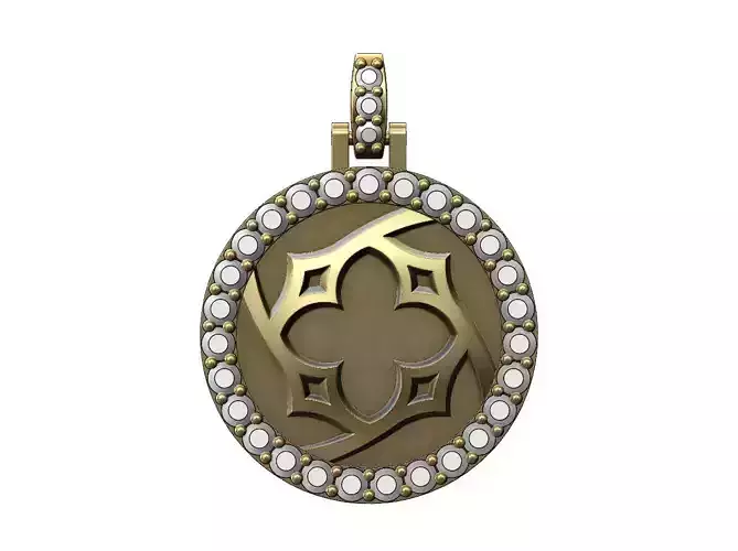 Gothic ornament diamond pendant with bail