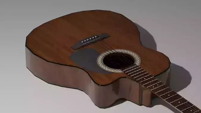 Acoustic Giutar Free low-poly 3D model