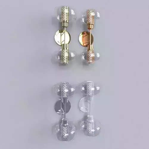 light 1 pair of glass and metal wall lights