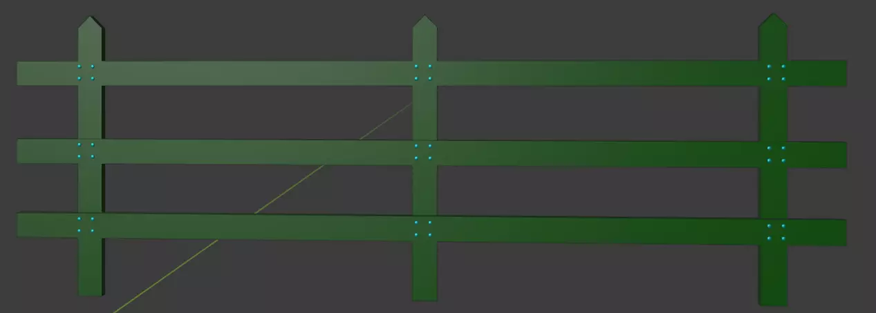 Simple Fence Low-poly 3D model_0