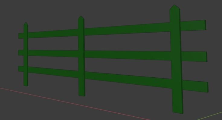 Simple Fence Low-poly 3D model_4