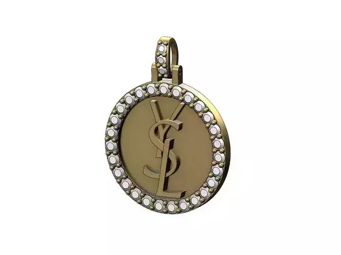 Yves saint laurent logo diamond pendant 3D print model