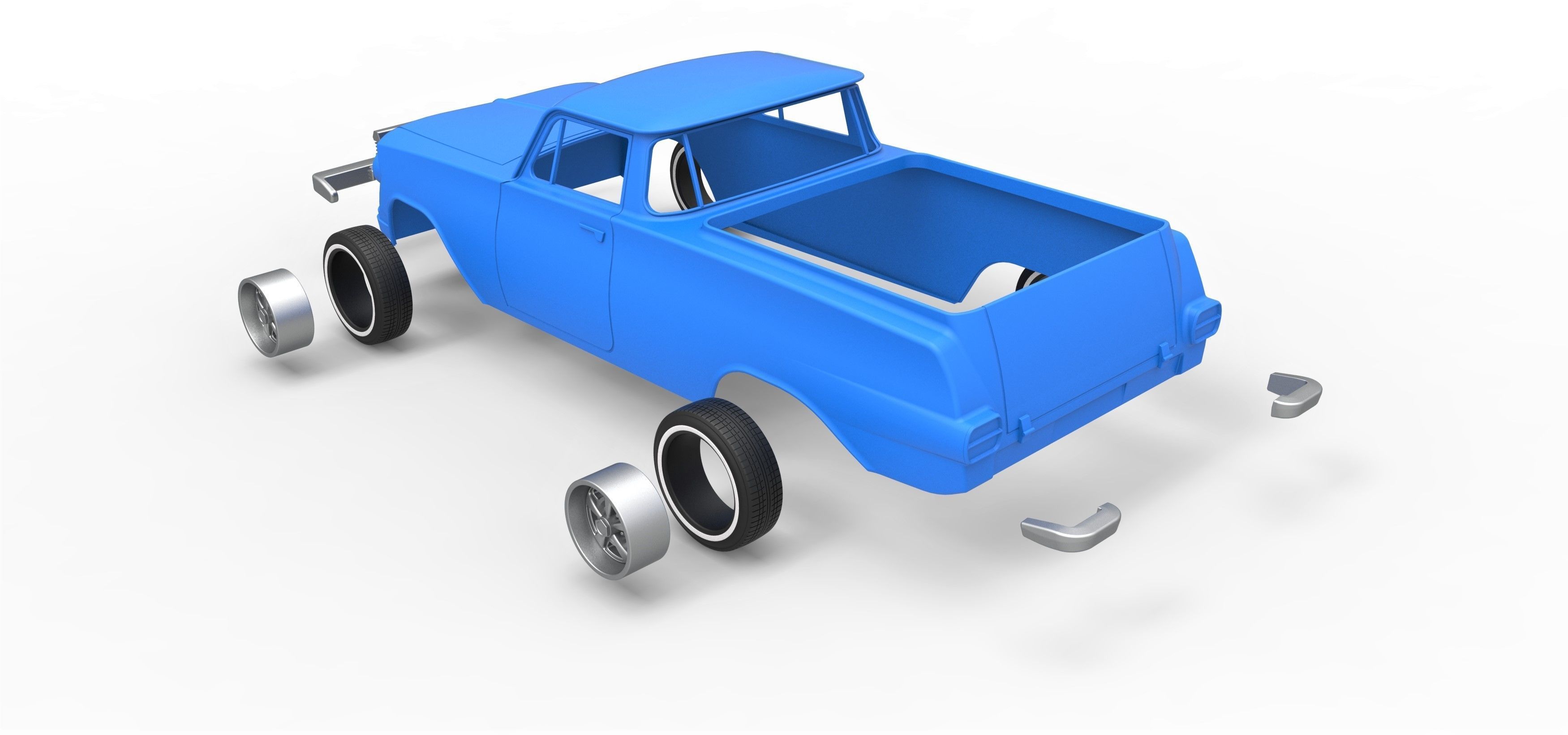 Shell and wheels Holden EJ UTE 1963 Scale 1 to 10 3D print model_15