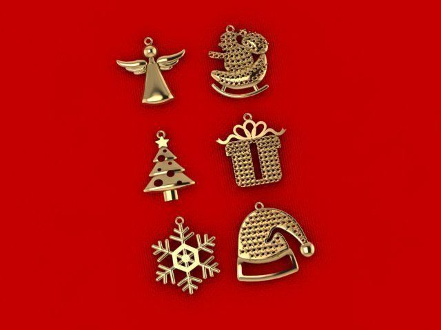 Christmas pendants 3D print model_4