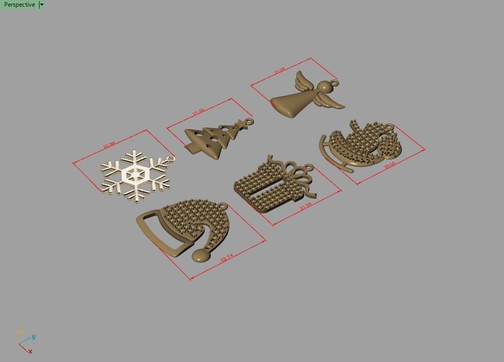 Christmas pendants 3D print model_9