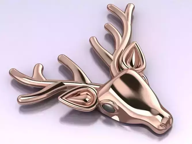 Deer brooch 3D print model