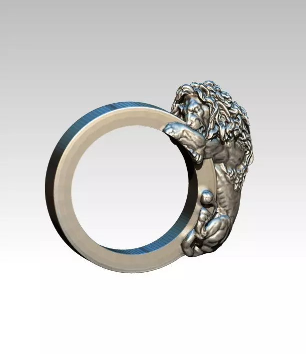 Sleeping Lion Ring 3D print model