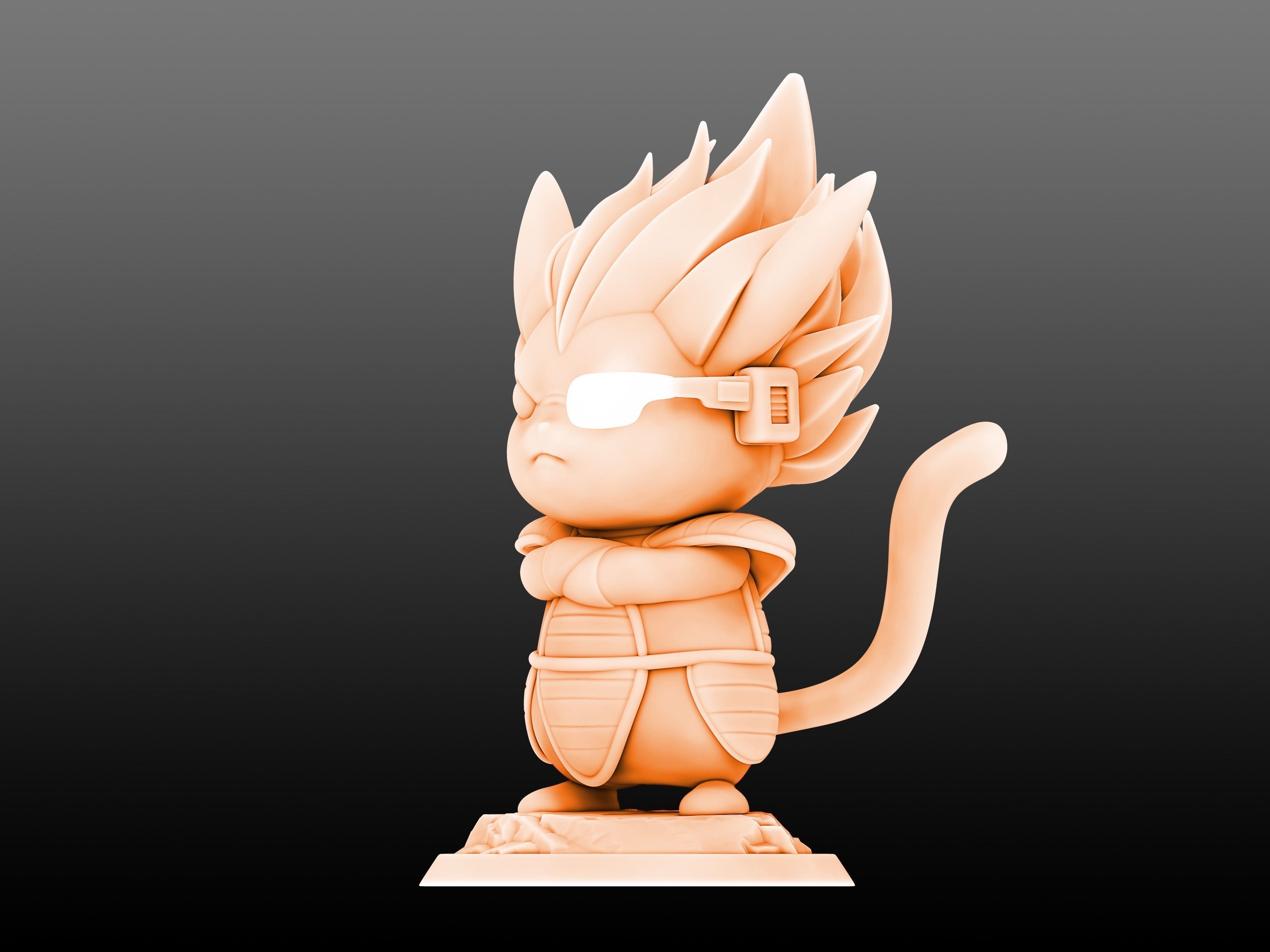 Pikachu cosplay Vegeta 3D print model_3