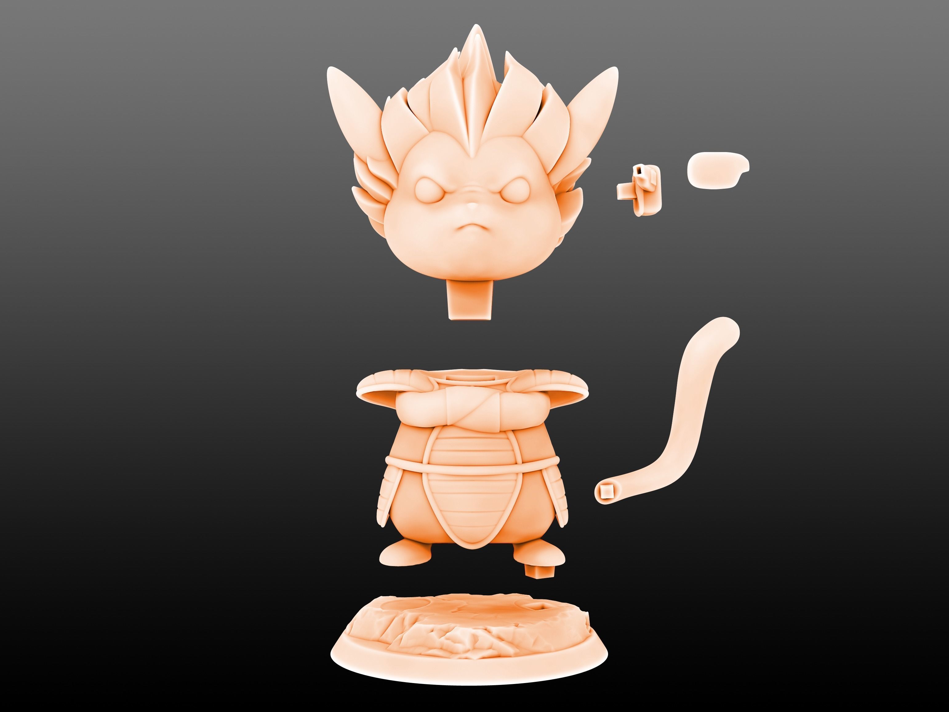 Pikachu cosplay Vegeta 3D print model_6