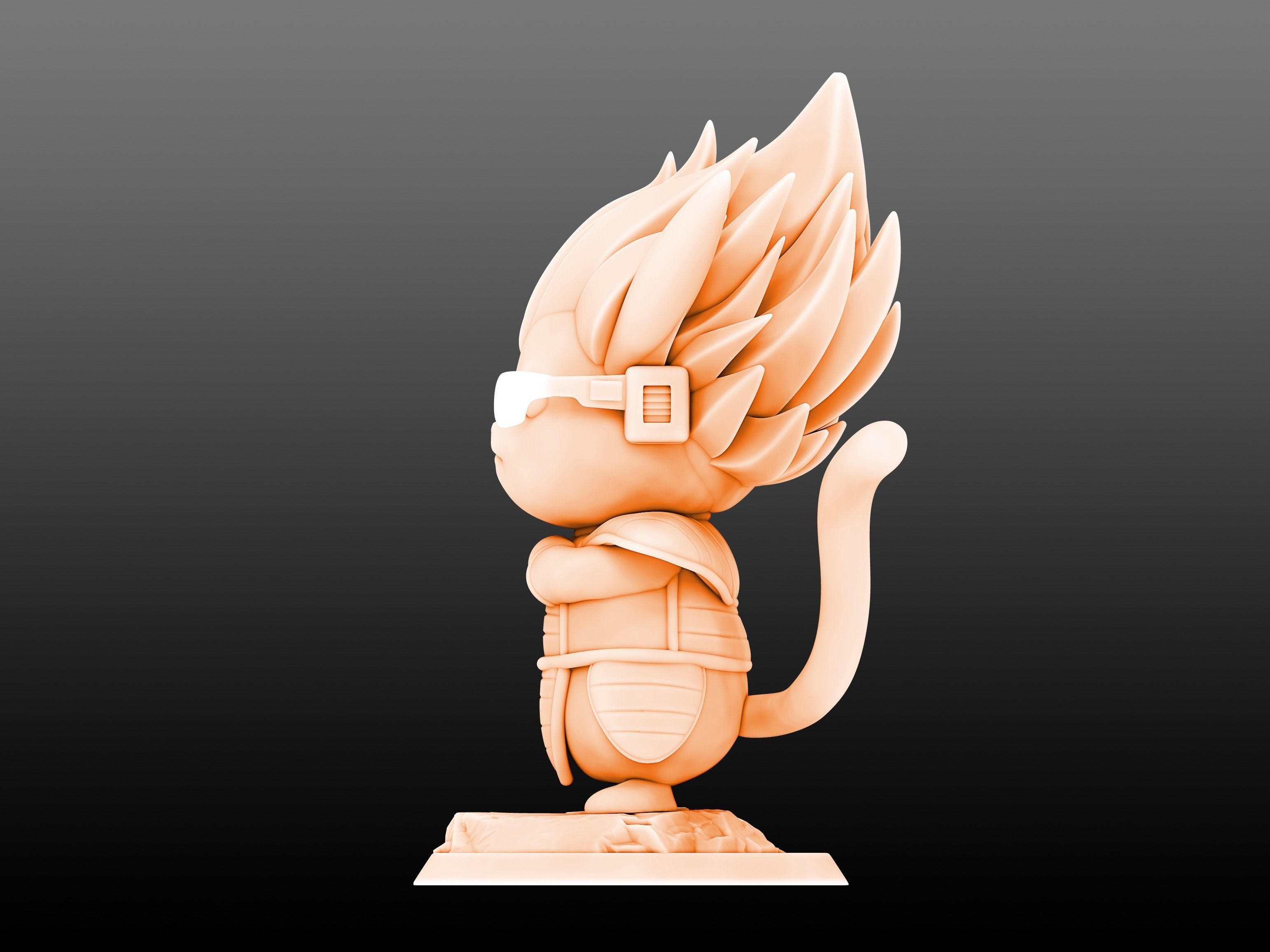 Pikachu cosplay Vegeta 3D print model_4