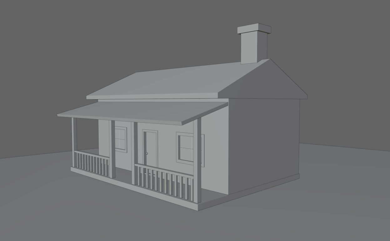 Wood House Basic - Casa de Madeira Low-poly 3D model_19
