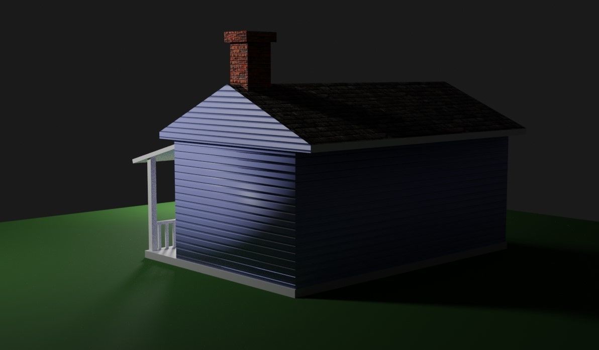 Wood House Basic - Casa de Madeira Low-poly 3D model_16