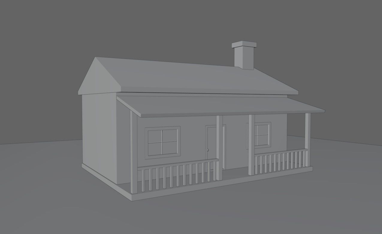 Wood House Basic - Casa de Madeira Low-poly 3D model_18