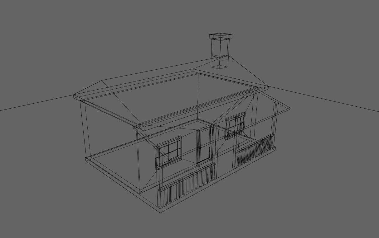 Wood House Basic - Casa de Madeira Low-poly 3D model_24