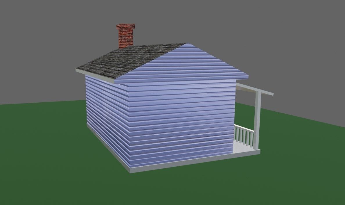 Wood House Basic - Casa de Madeira Low-poly 3D model_8