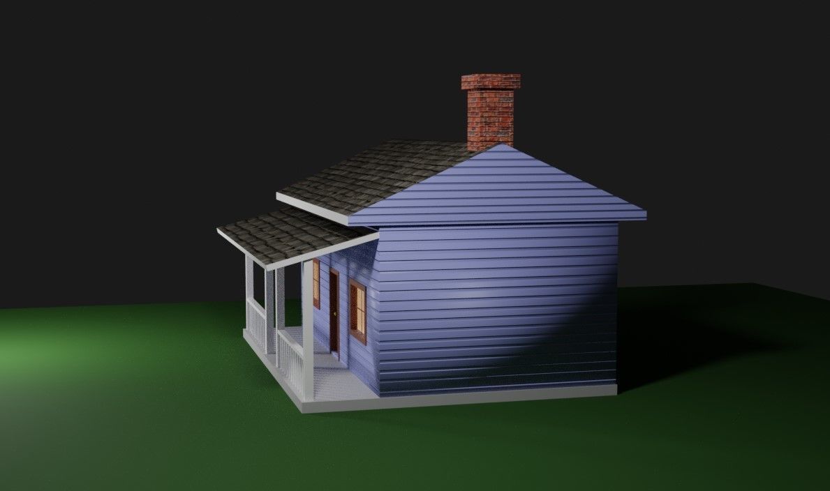 Wood House Basic - Casa de Madeira Low-poly 3D model_17