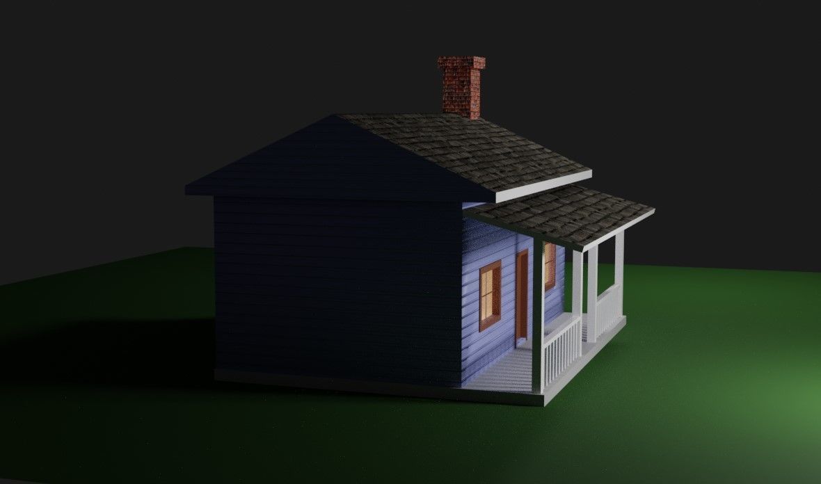 Wood House Basic - Casa de Madeira Low-poly 3D model_14