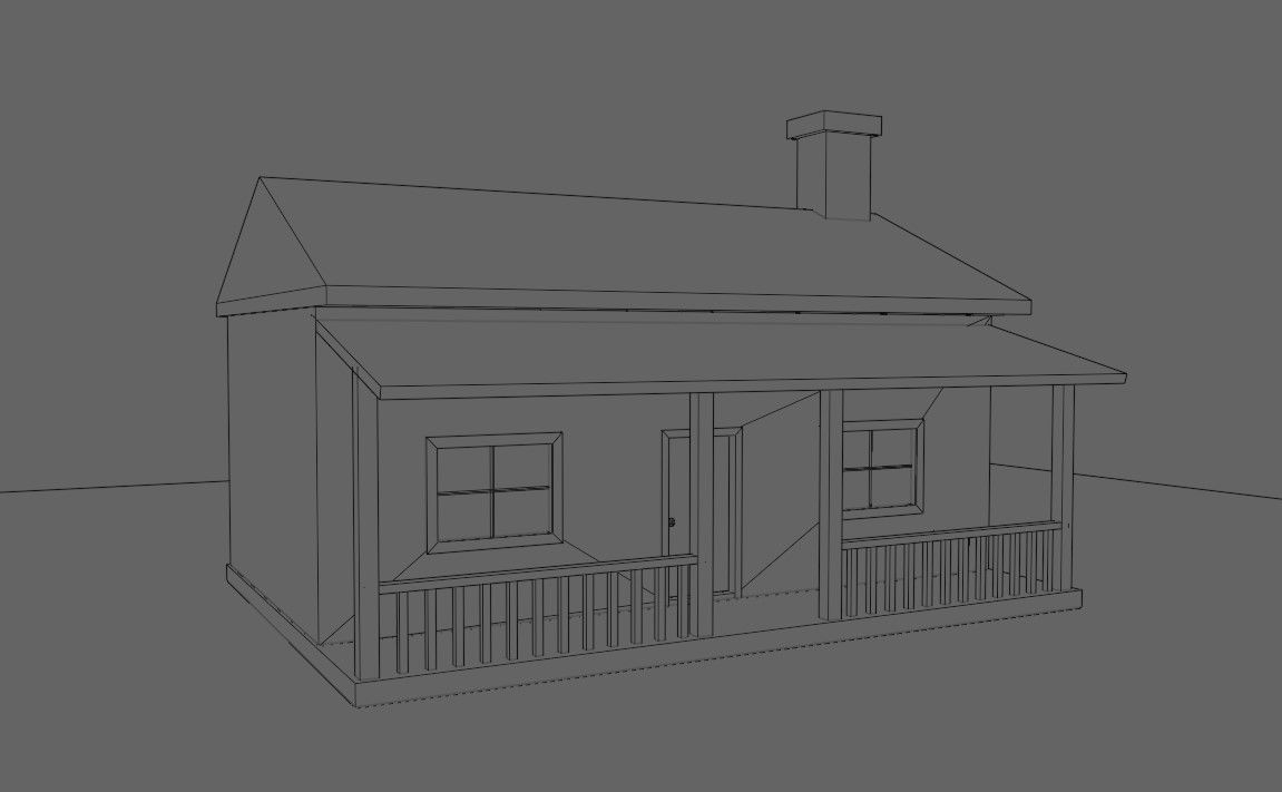 Wood House Basic - Casa de Madeira Low-poly 3D model_21