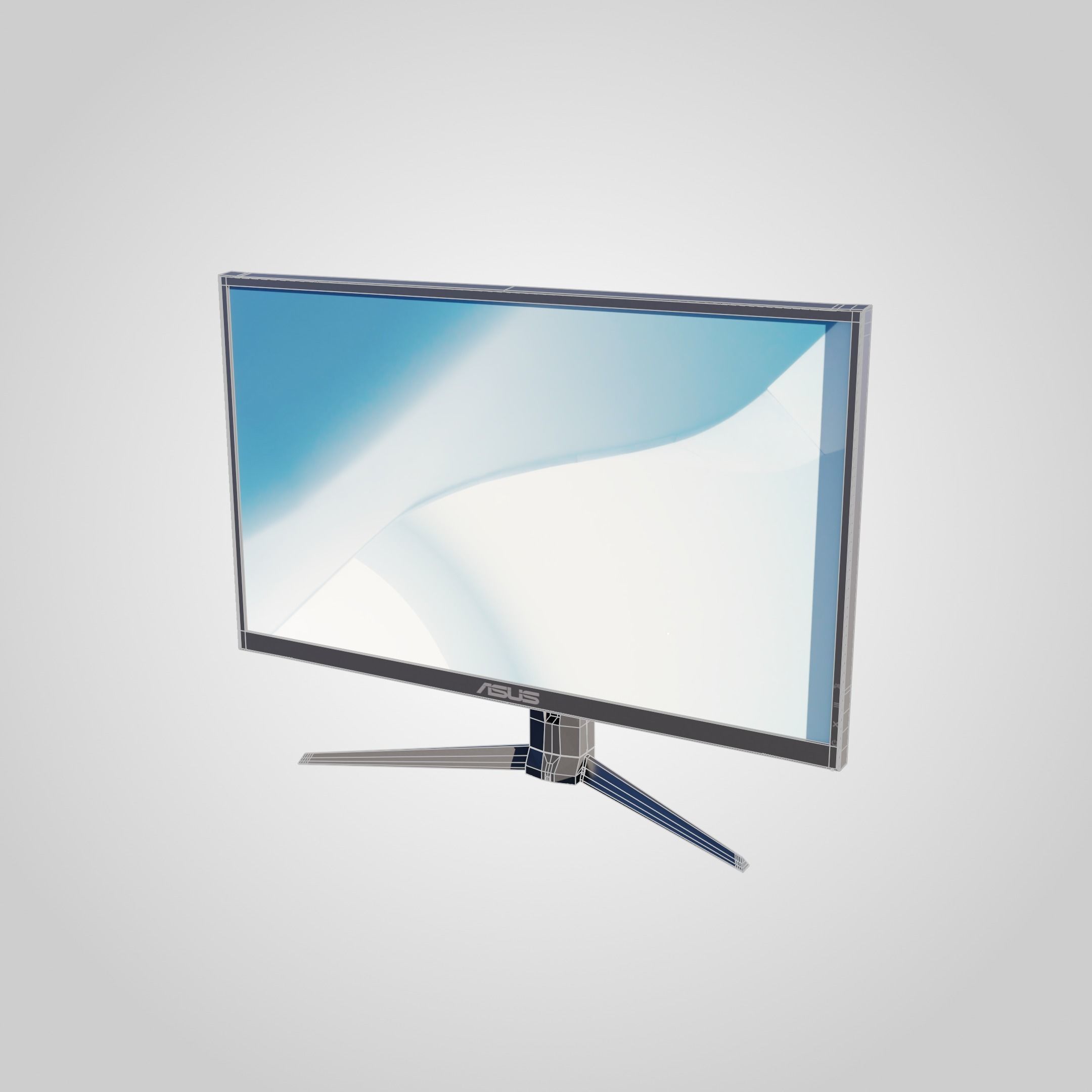 Asus Gaming Monitor Low-poly 3D model_8