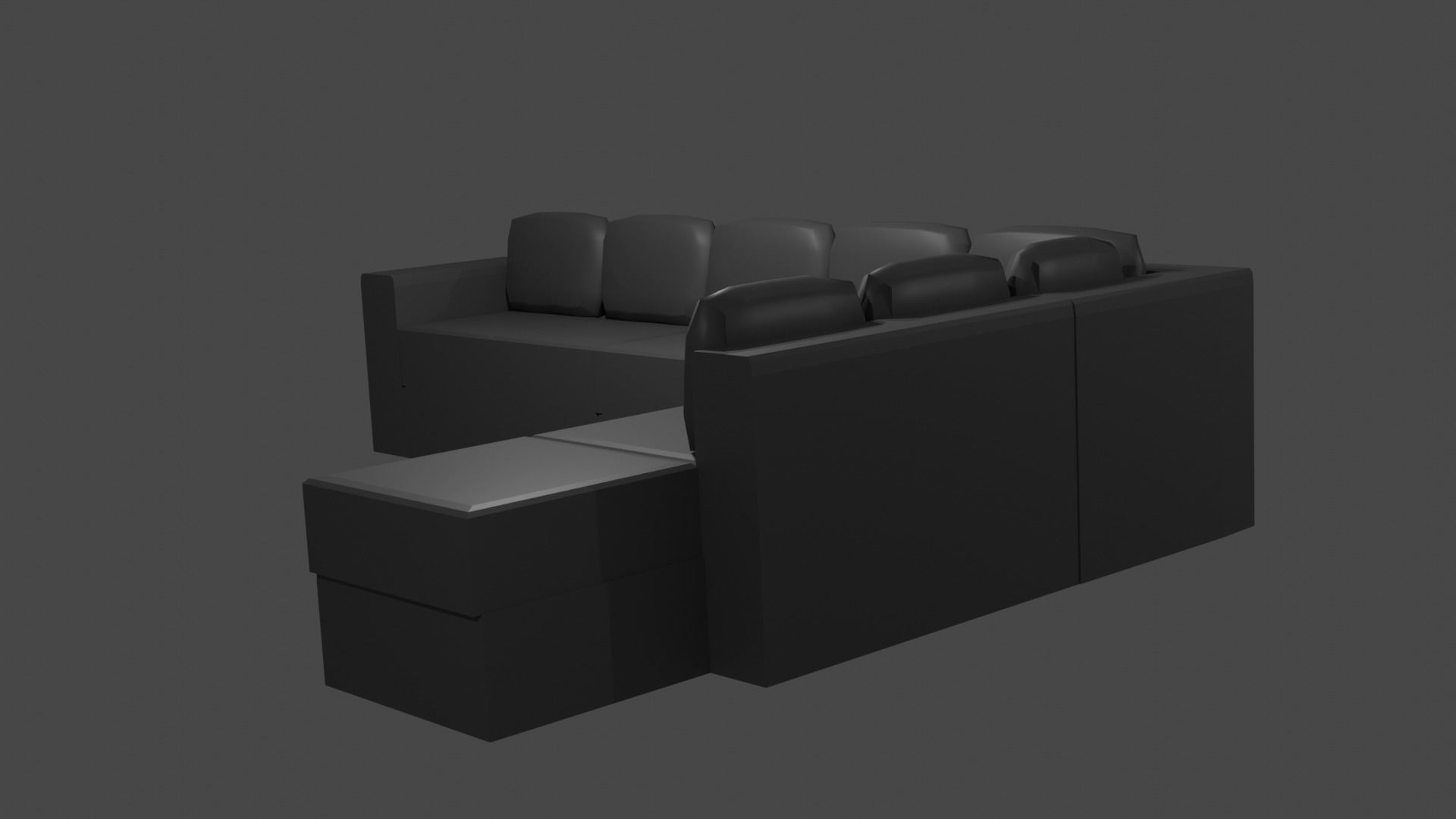L Koltuk leather sectional sofa Low-poly 3D model_1
