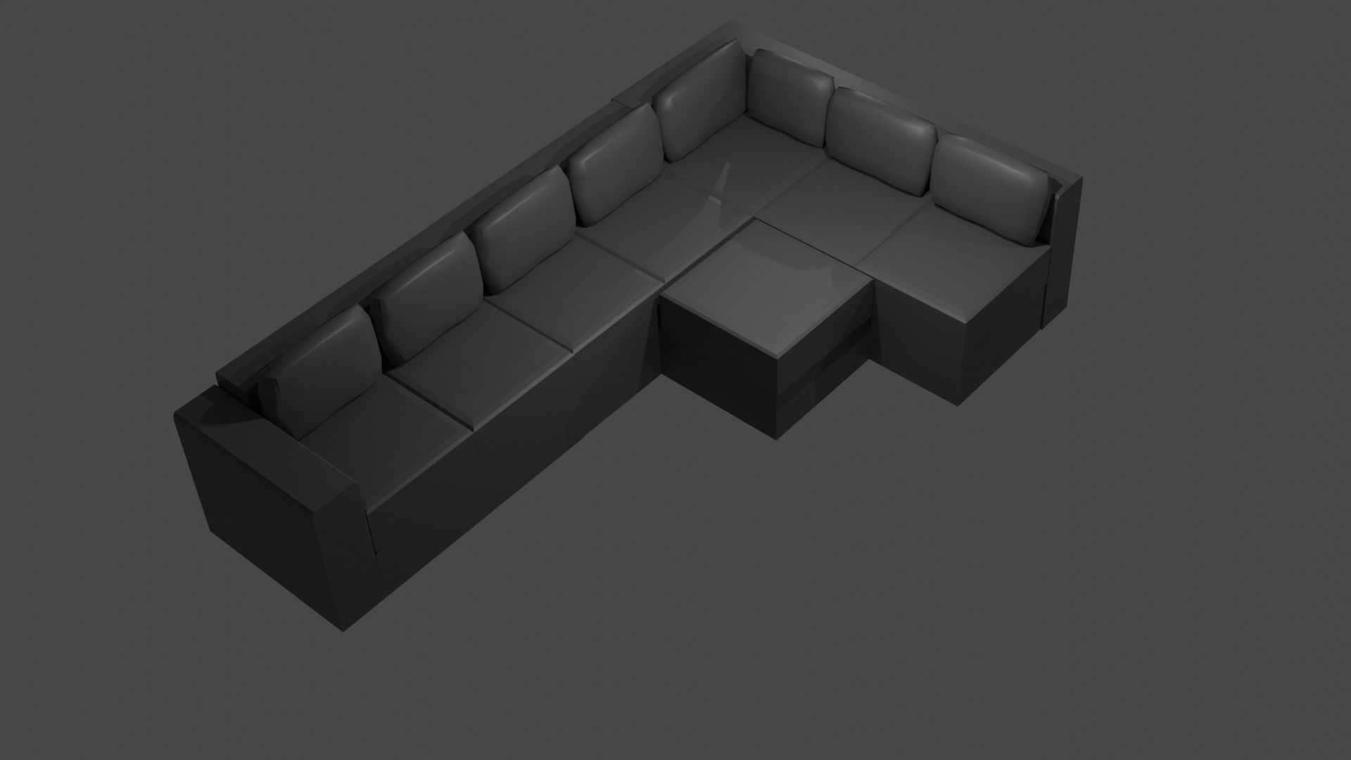 L Koltuk leather sectional sofa Low-poly 3D model_3