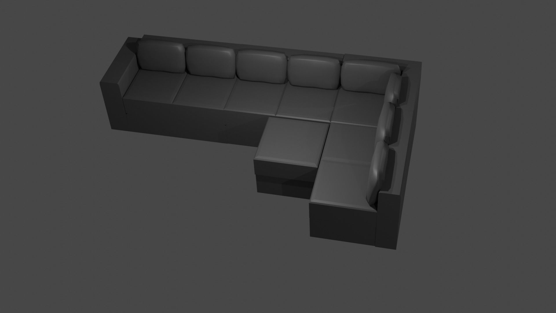 L Koltuk leather sectional sofa Low-poly 3D model_4