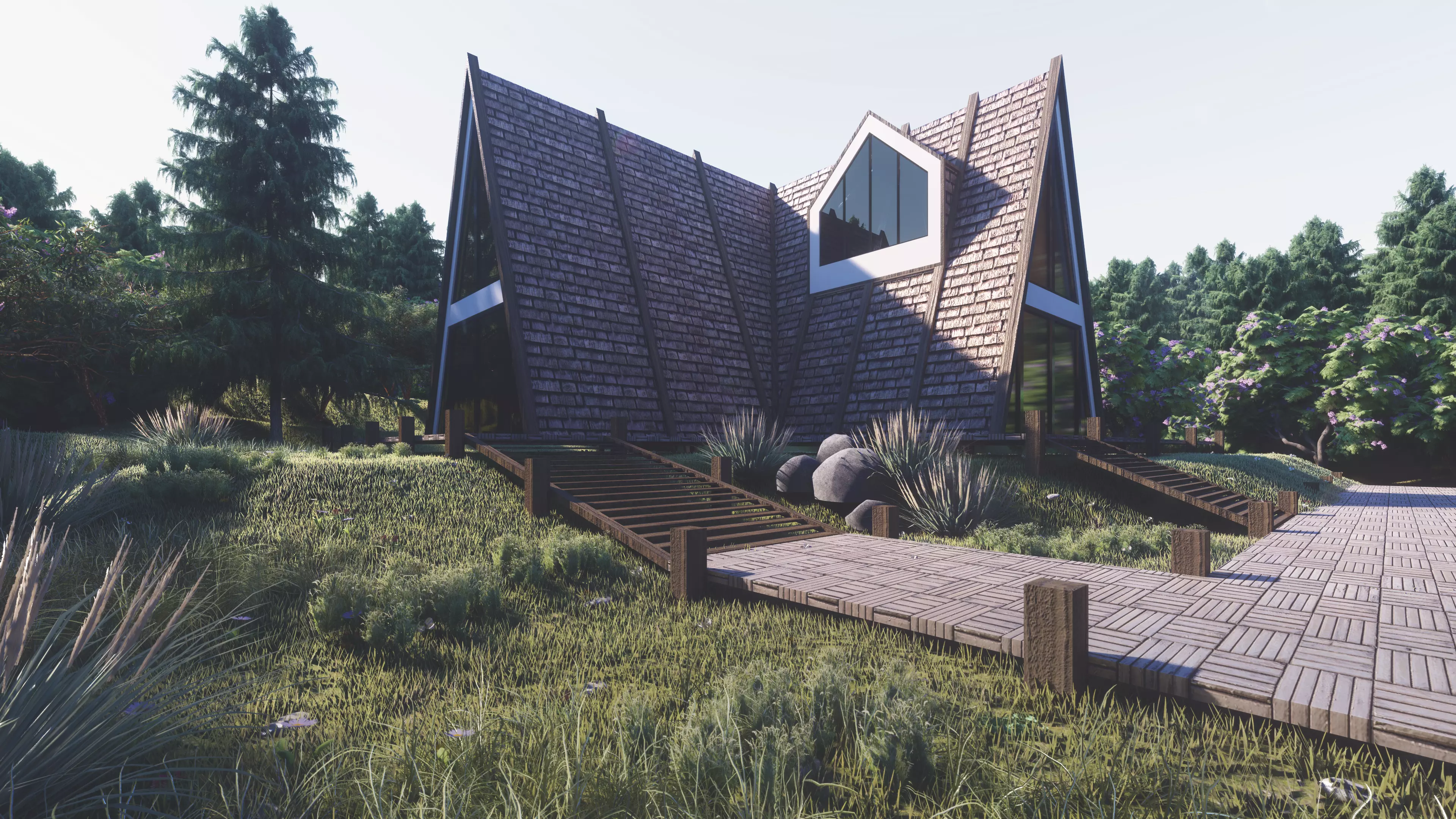 Cabin house v2 3D model_0