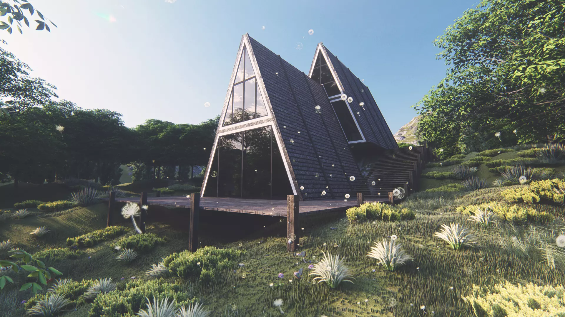 Cabin house v3 Low-poly 3D model_0