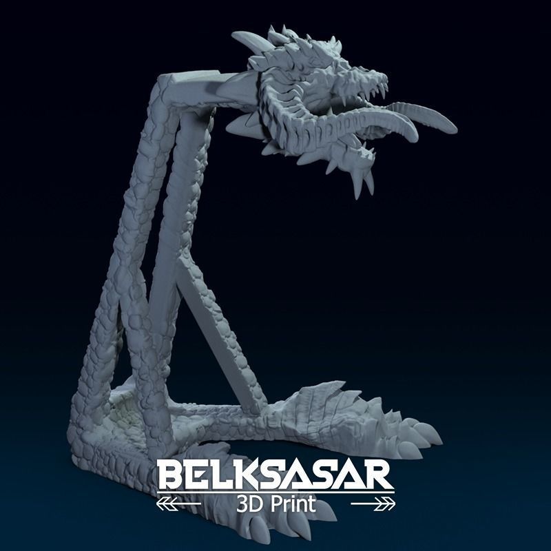 Headphone Holder Dragon 3D print model_11