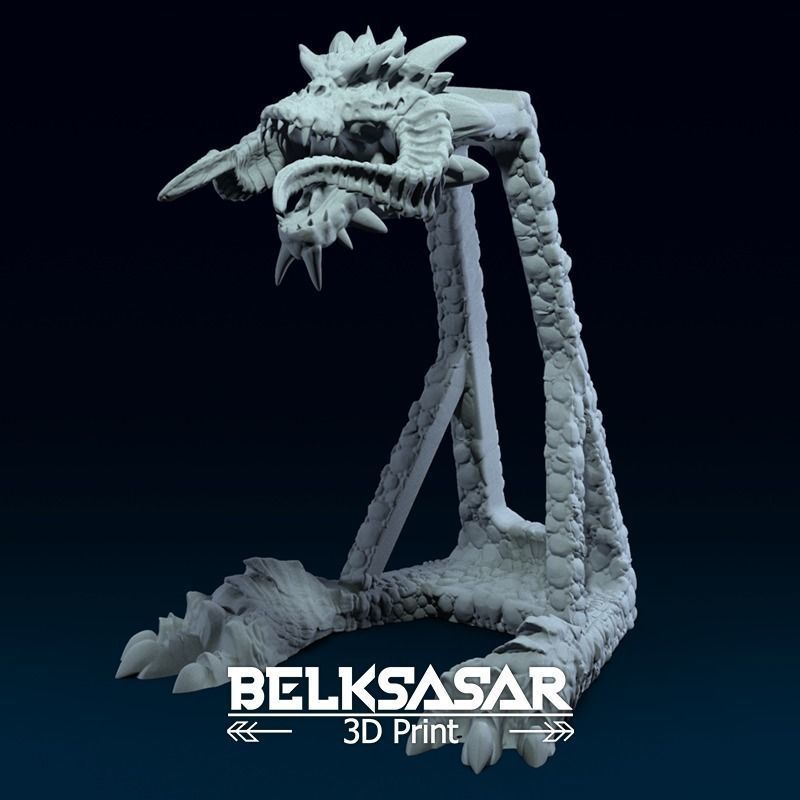 Headphone Holder Dragon 3D print model_9