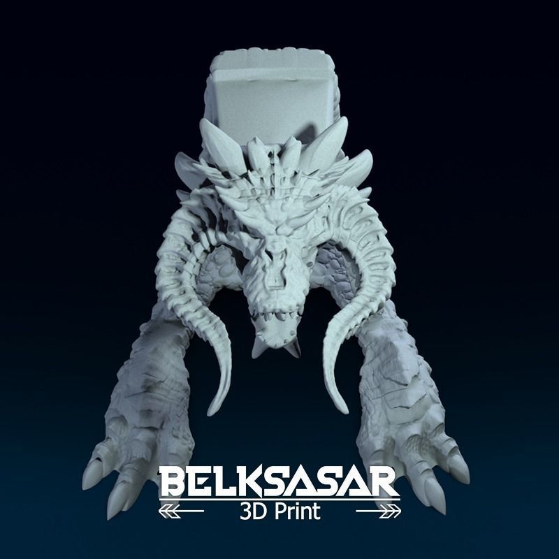 Headphone Holder Dragon 3D print model_13