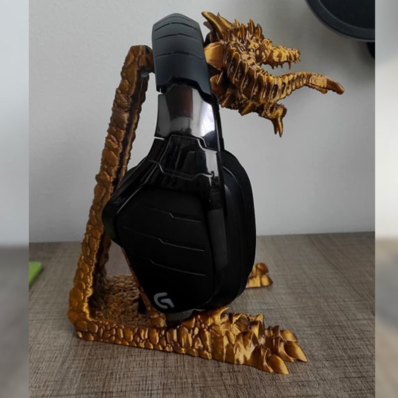 Headphone Holder Dragon 3D print model_8