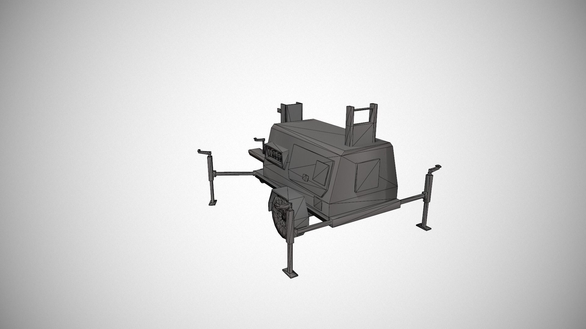 Green Generator Low-poly 3D model_16