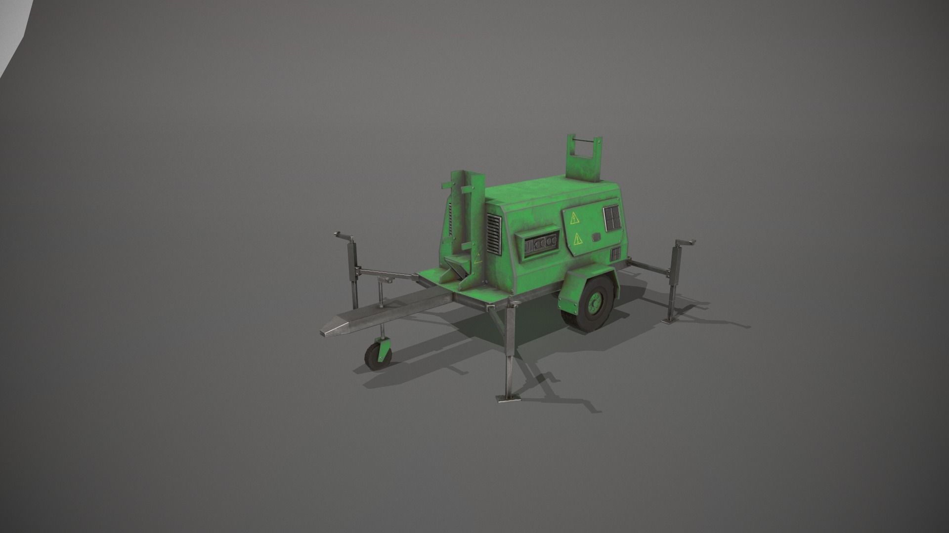 Green Generator Low-poly 3D model_7