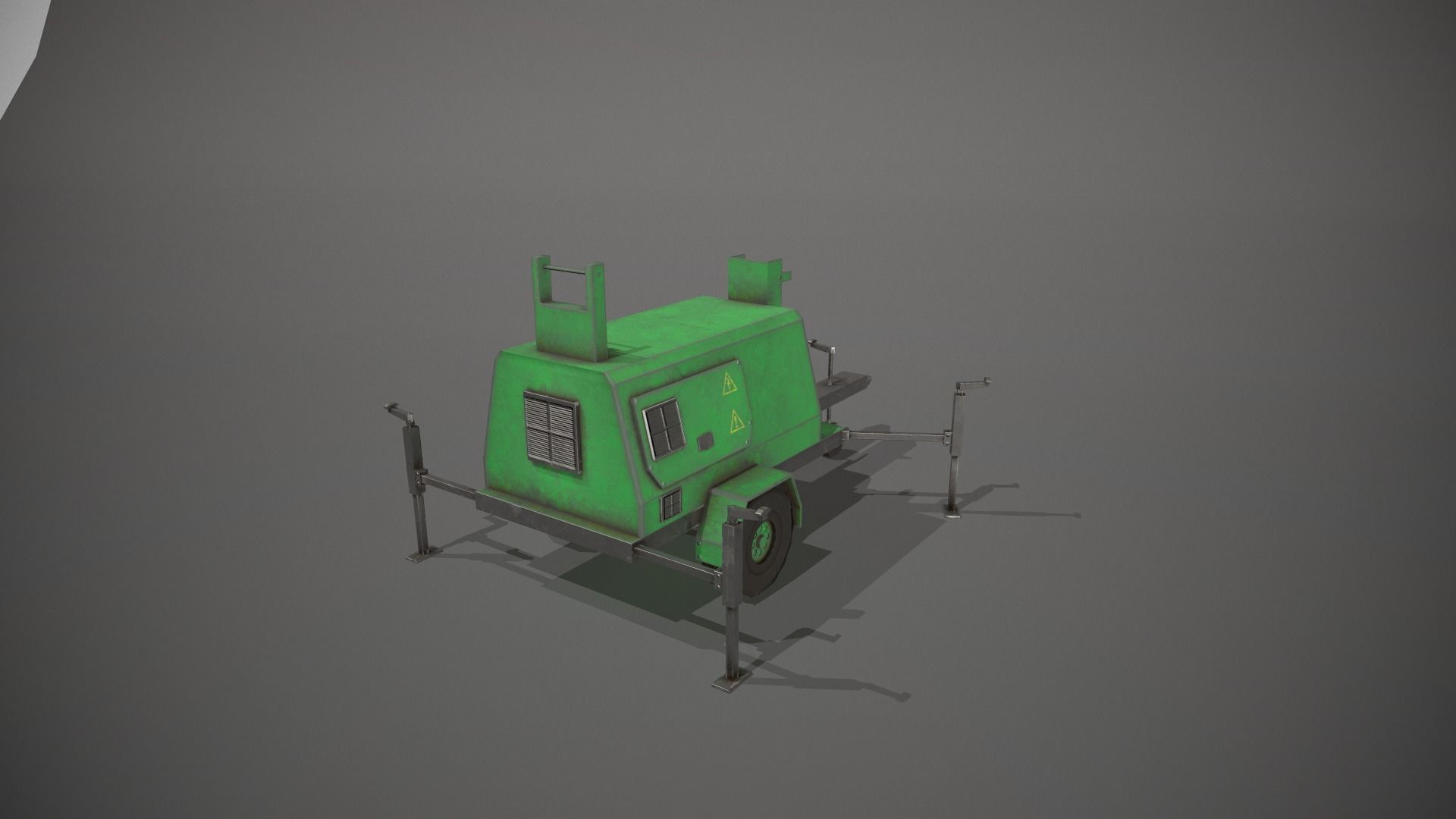 Green Generator Low-poly 3D model_2