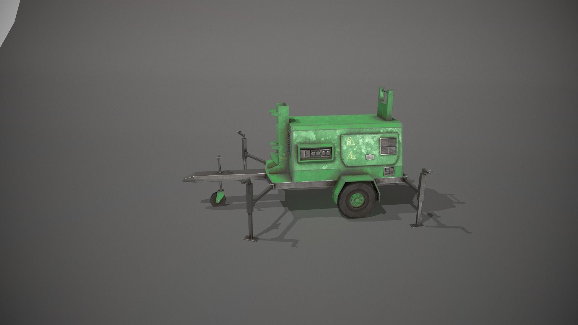 Green Generator Low-poly 3D model_6