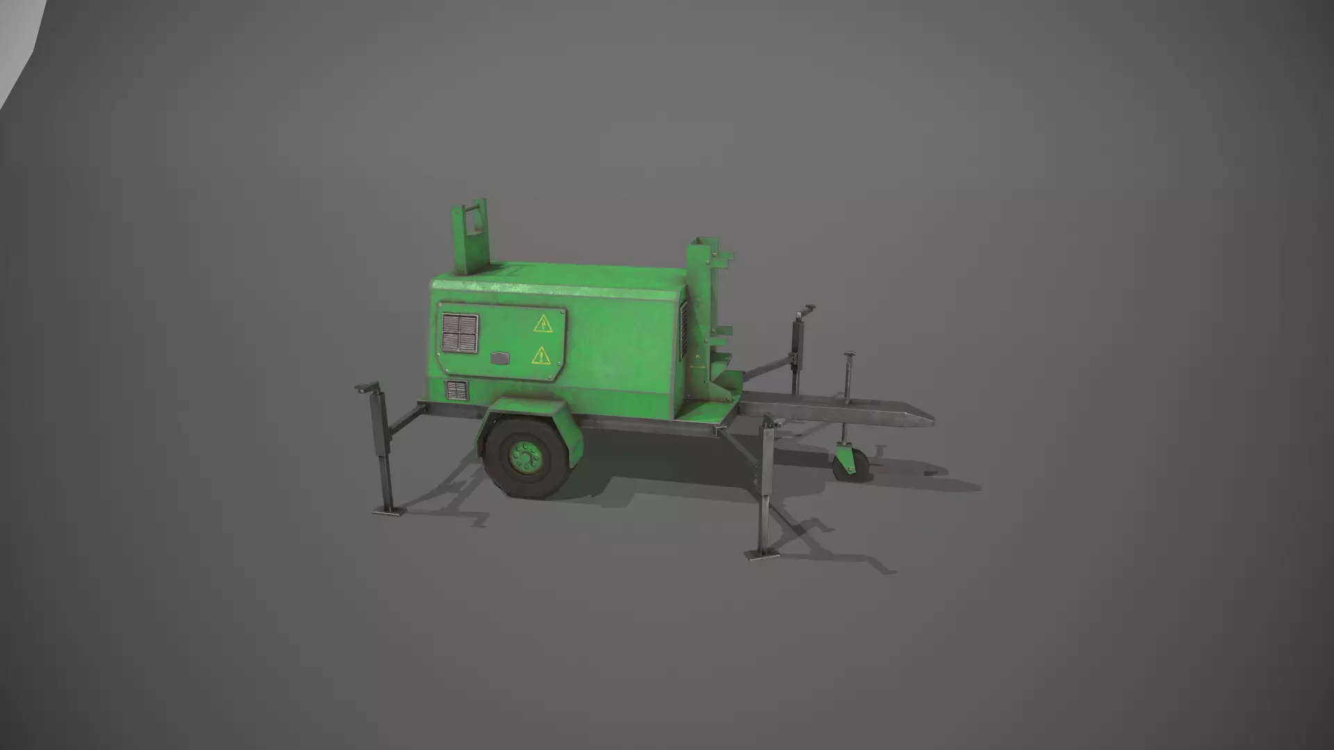 Green Generator Low-poly 3D model_0