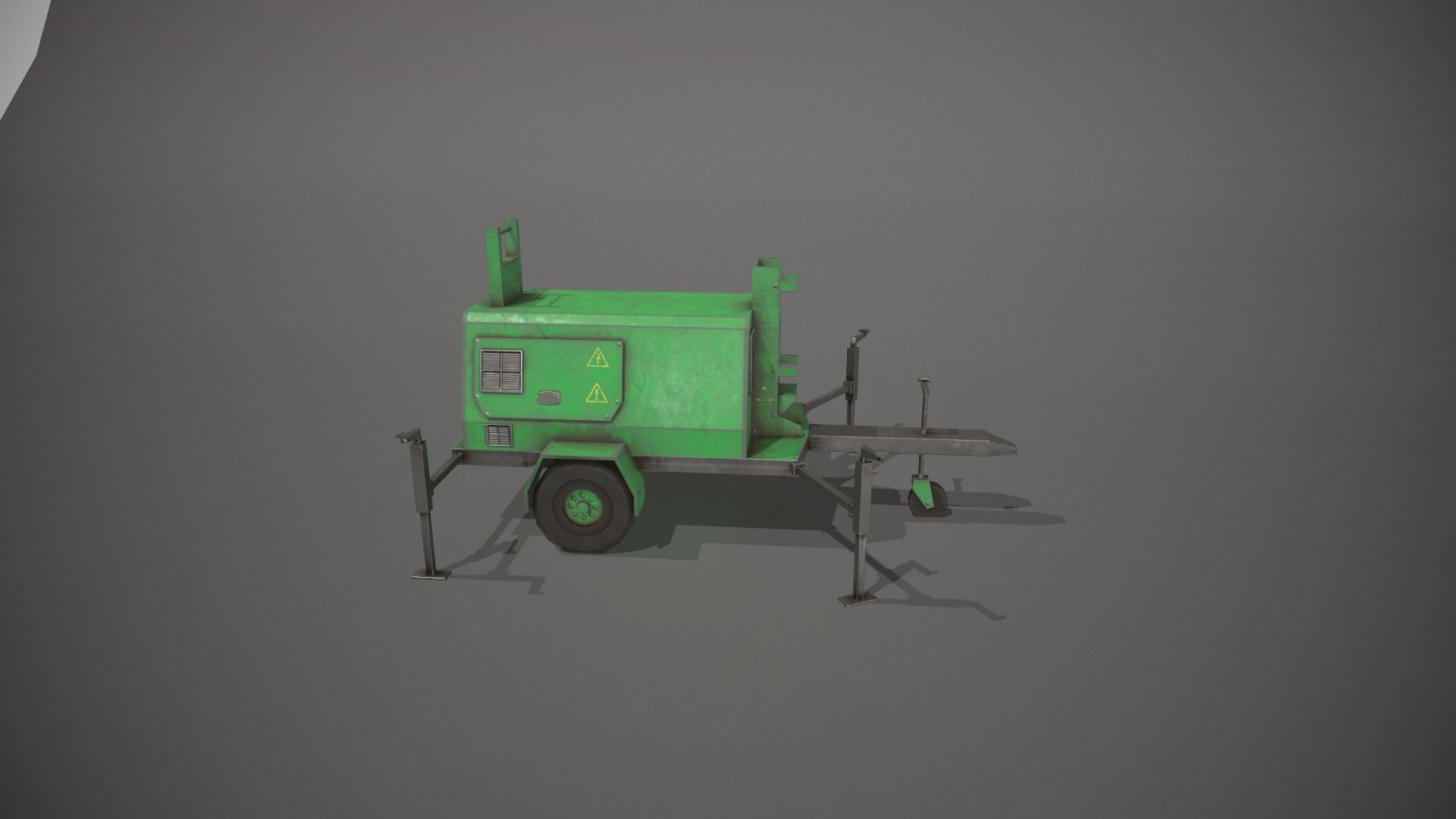 Green Generator Low-poly 3D model_11