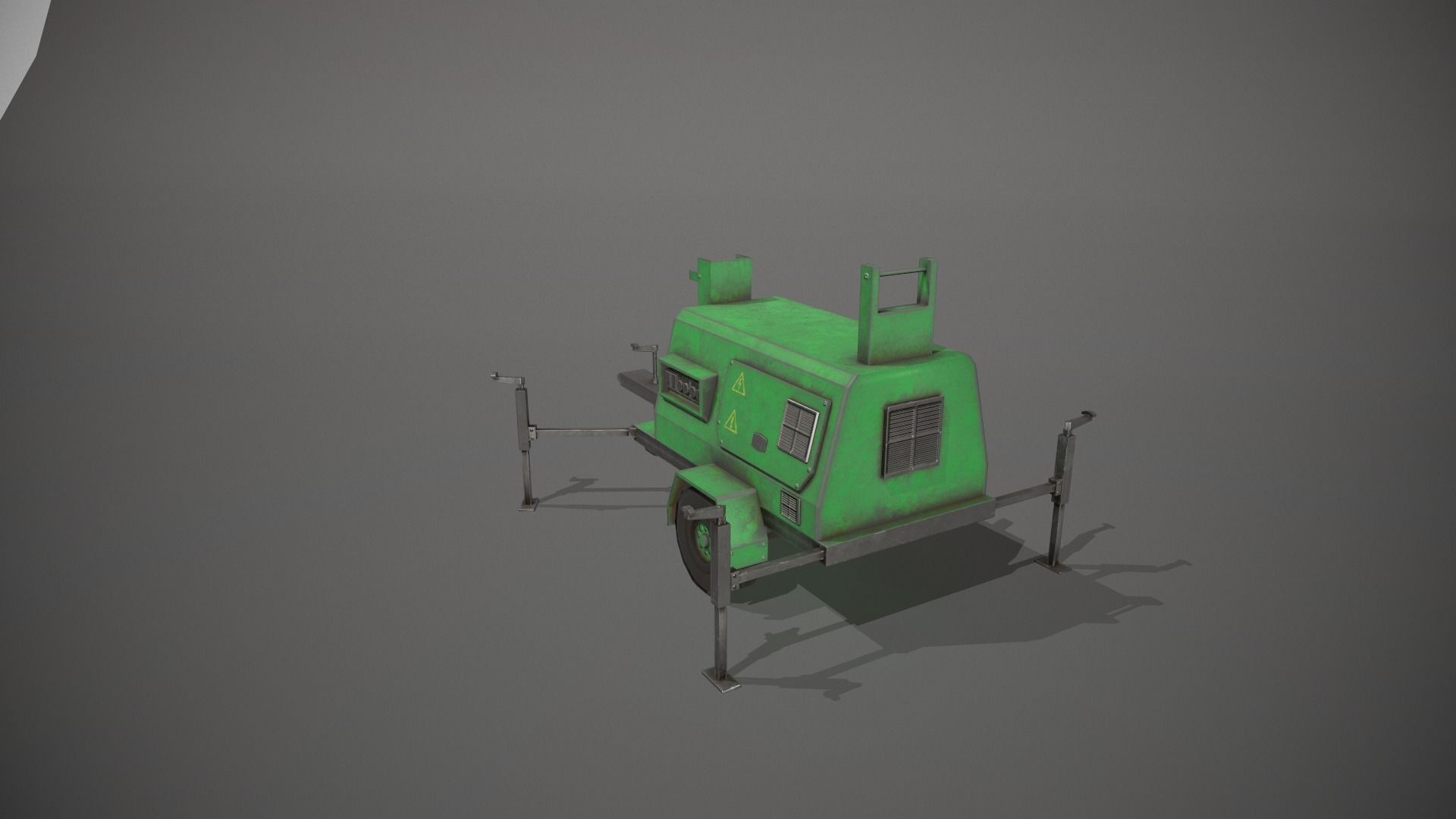 Green Generator Low-poly 3D model_4