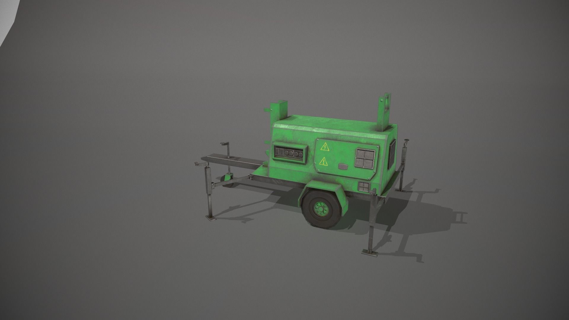 Green Generator Low-poly 3D model_5