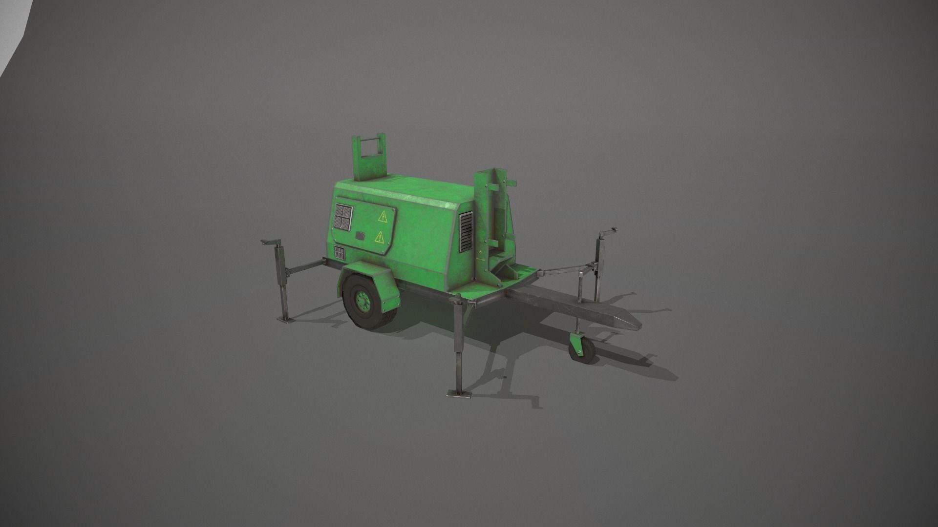 Green Generator Low-poly 3D model_10