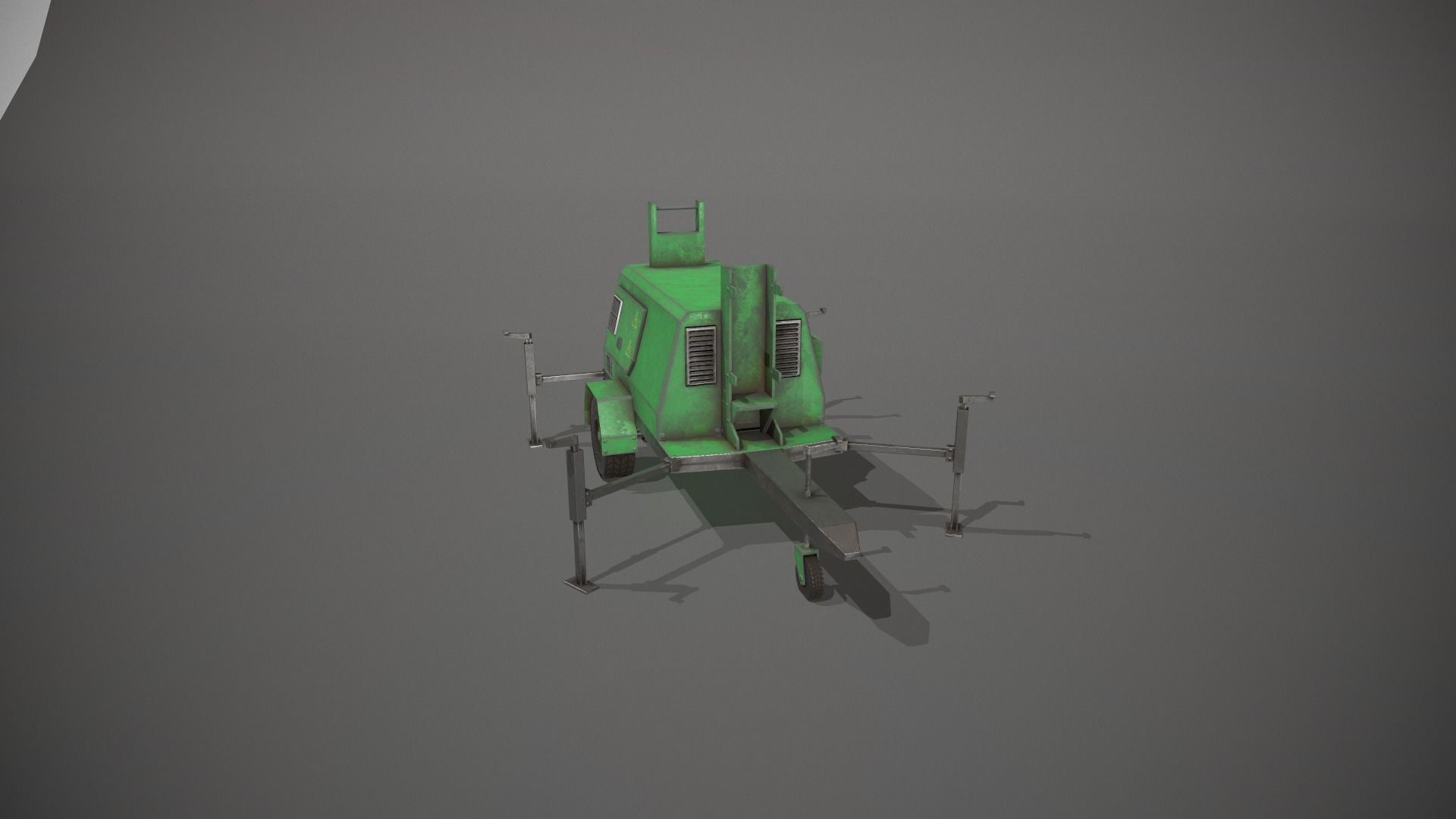 Green Generator Low-poly 3D model_9