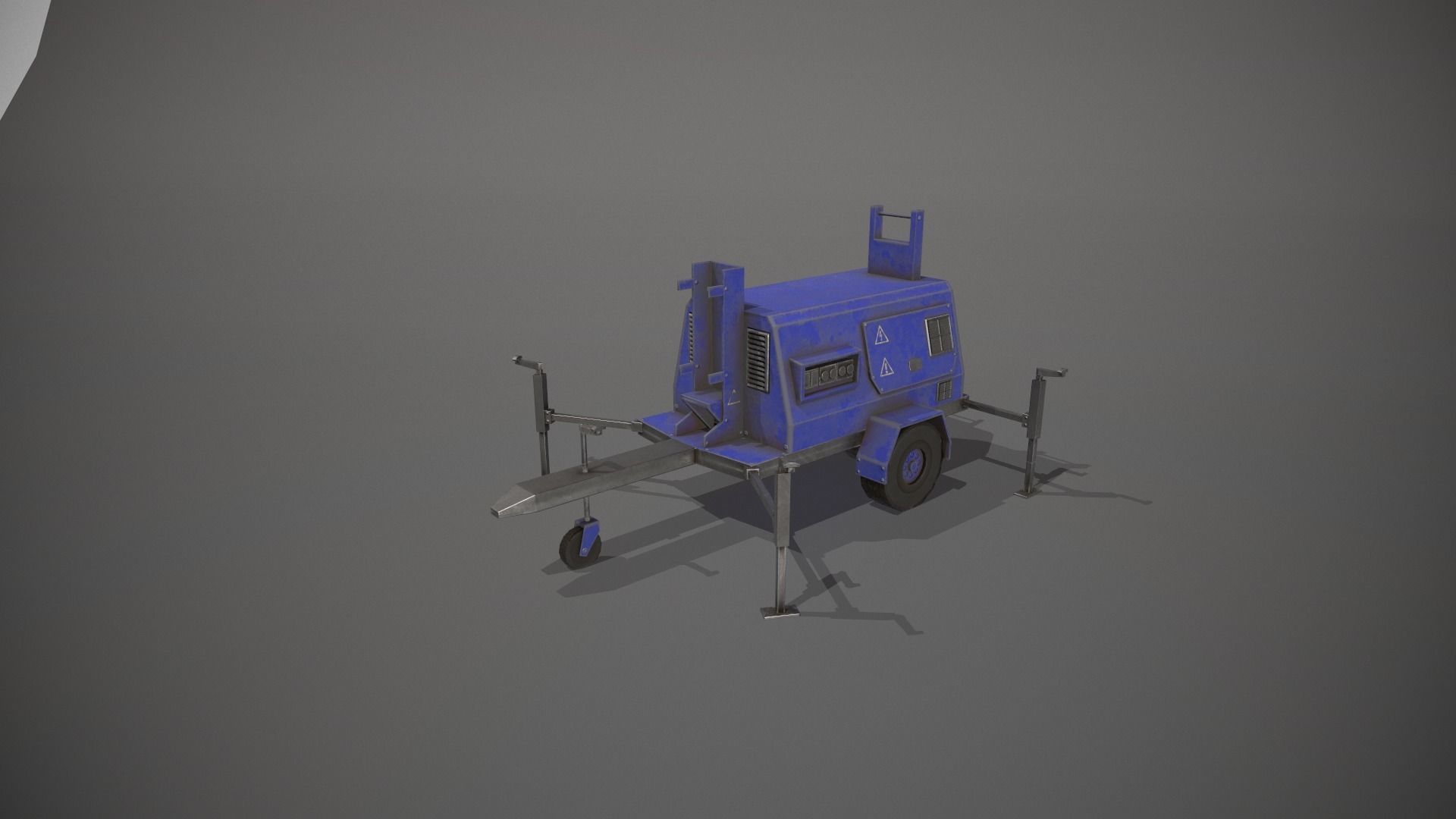 Blue Generator Low-poly 3D model_7