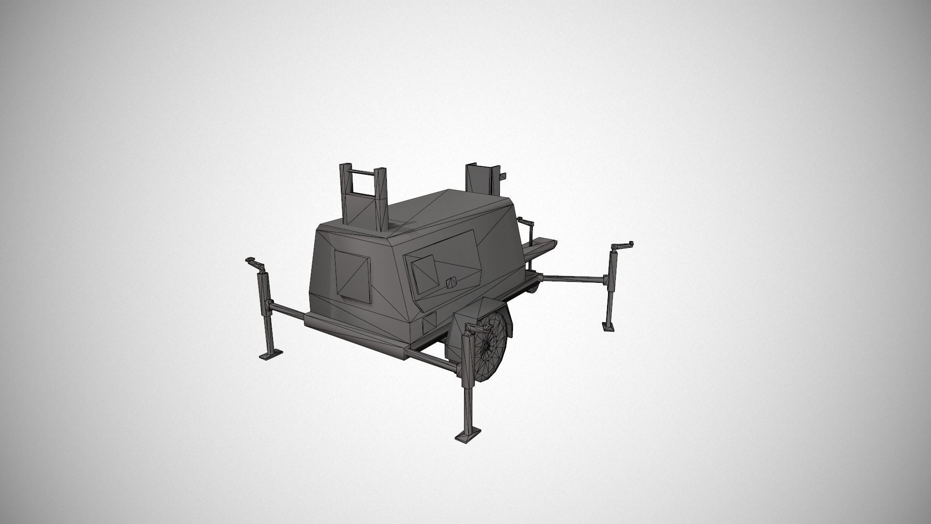 Blue Generator Low-poly 3D model_14