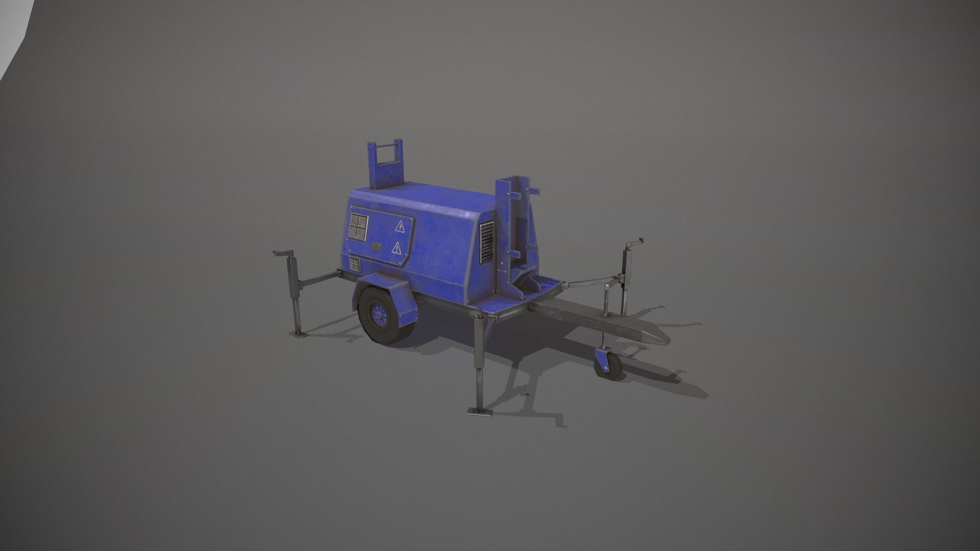 Blue Generator Low-poly 3D model_10
