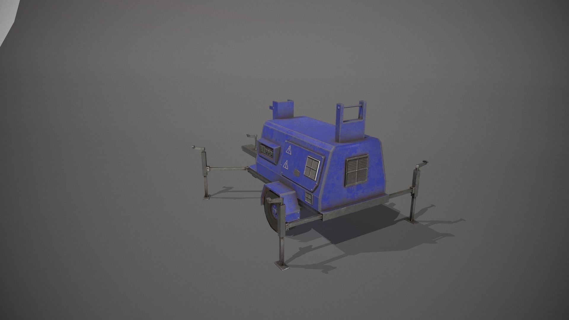 Blue Generator Low-poly 3D model_4