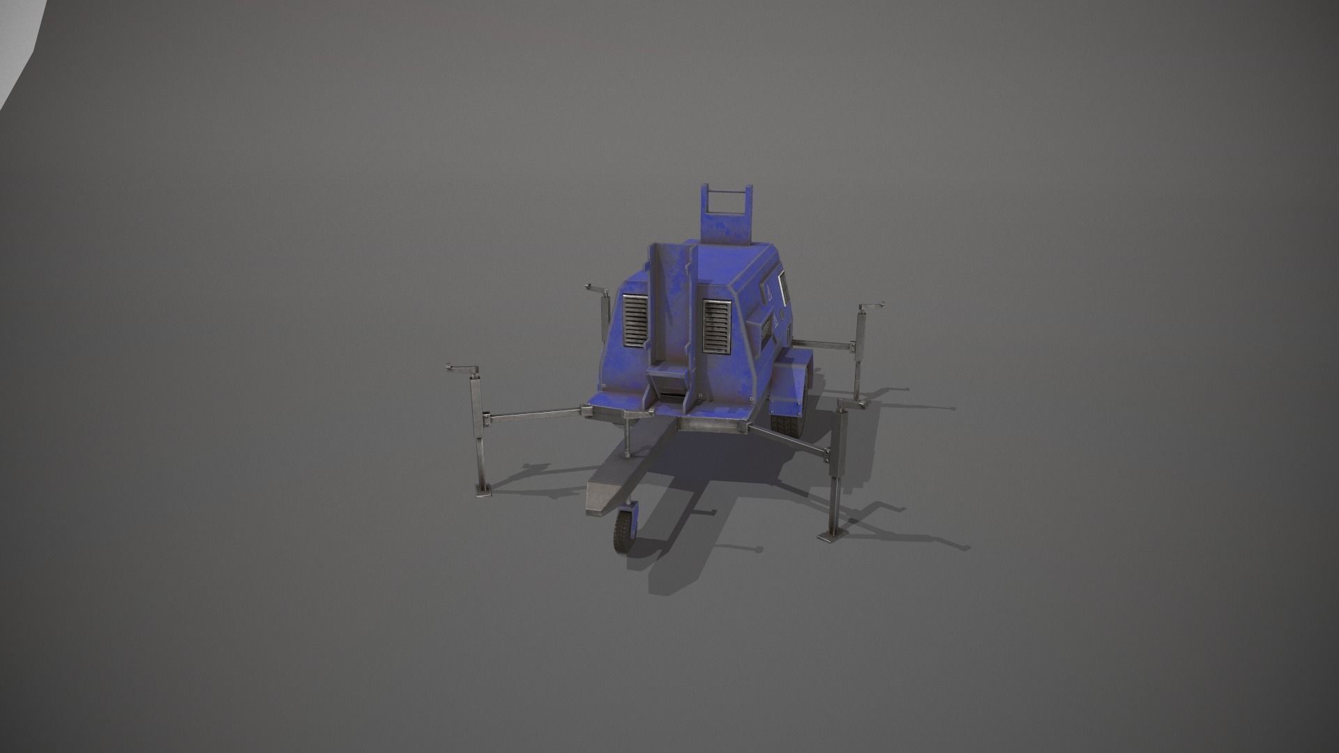 Blue Generator Low-poly 3D model_8