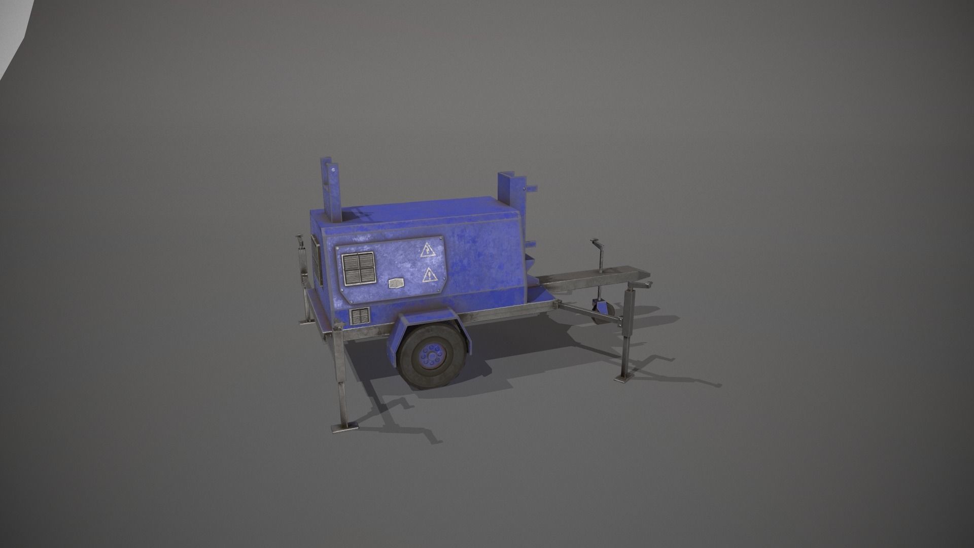 Blue Generator Low-poly 3D model_2
