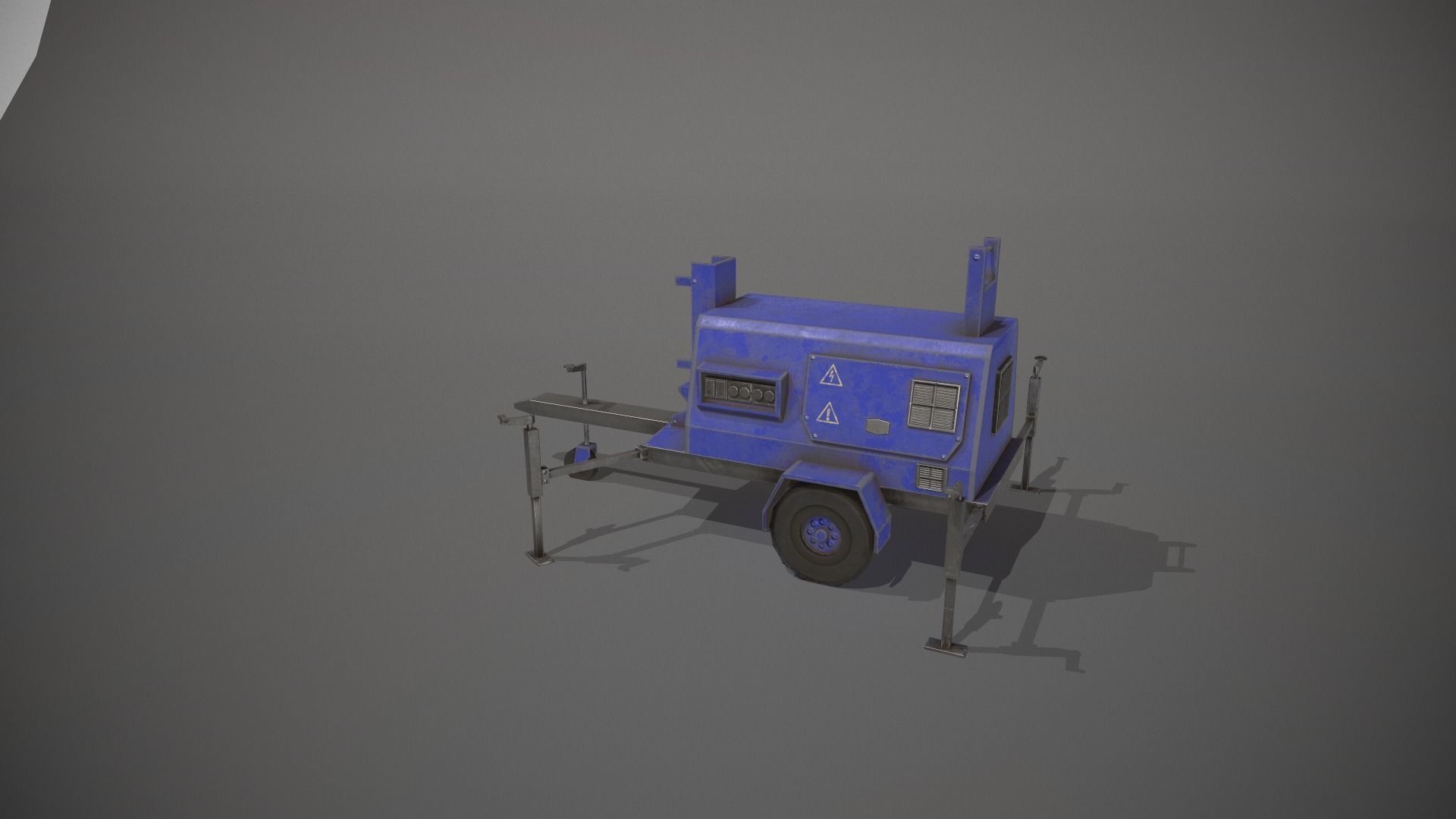 Blue Generator Low-poly 3D model_5